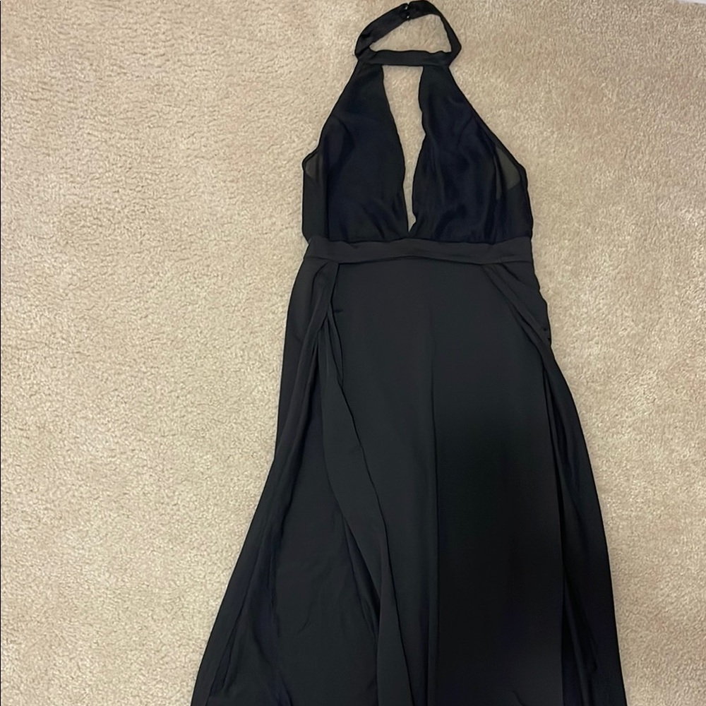 Elegant Black Halter Dress Halloween sexy